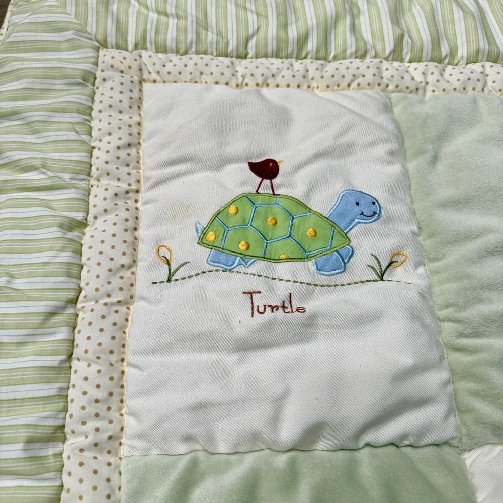 Kidsline Zanzibar Giraffe Alligator Turtle Lion Elephant Baby BlanketGreen 43x35